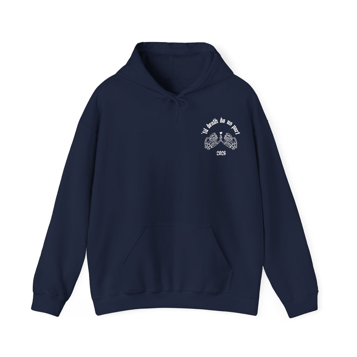 Black Wedding Skeleton Hands Hoodie - "’til death do us part" 2026 Pullover
