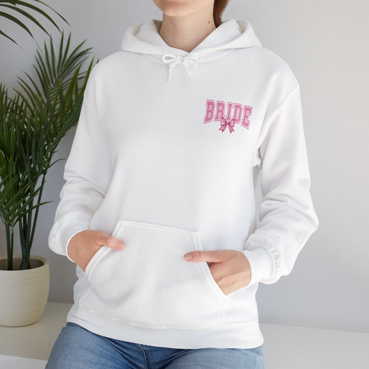 Bride Pink Varsity Hoodie — Bridal Party Hen Do Pullover