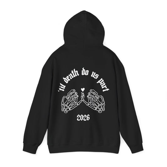 Black Wedding Skeleton Hands Hoodie - "’til death do us part" 2026 Pullover