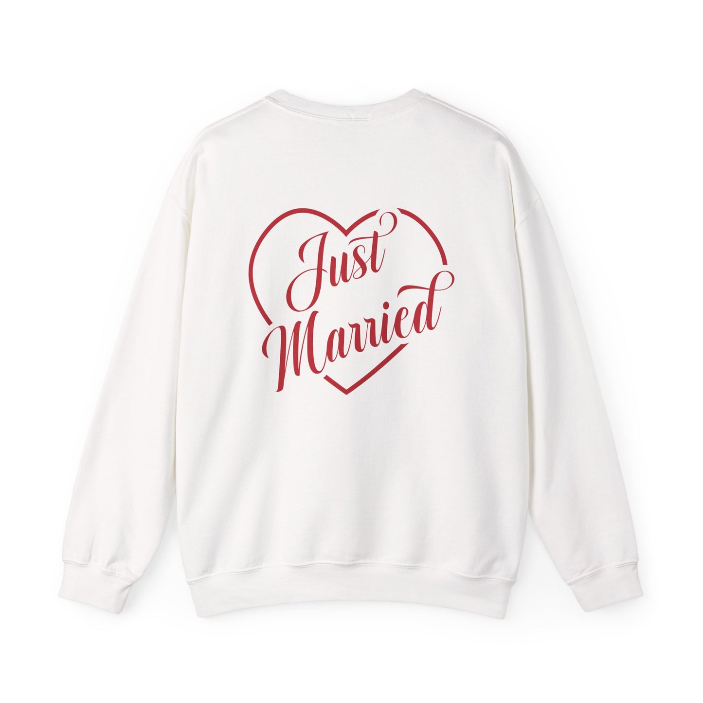 Just Married Heart Crewneck Sweatshirt