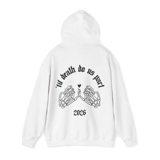 Wedding Skeleton Hands Hoodie - "’til death do us part" 2026 Pullover