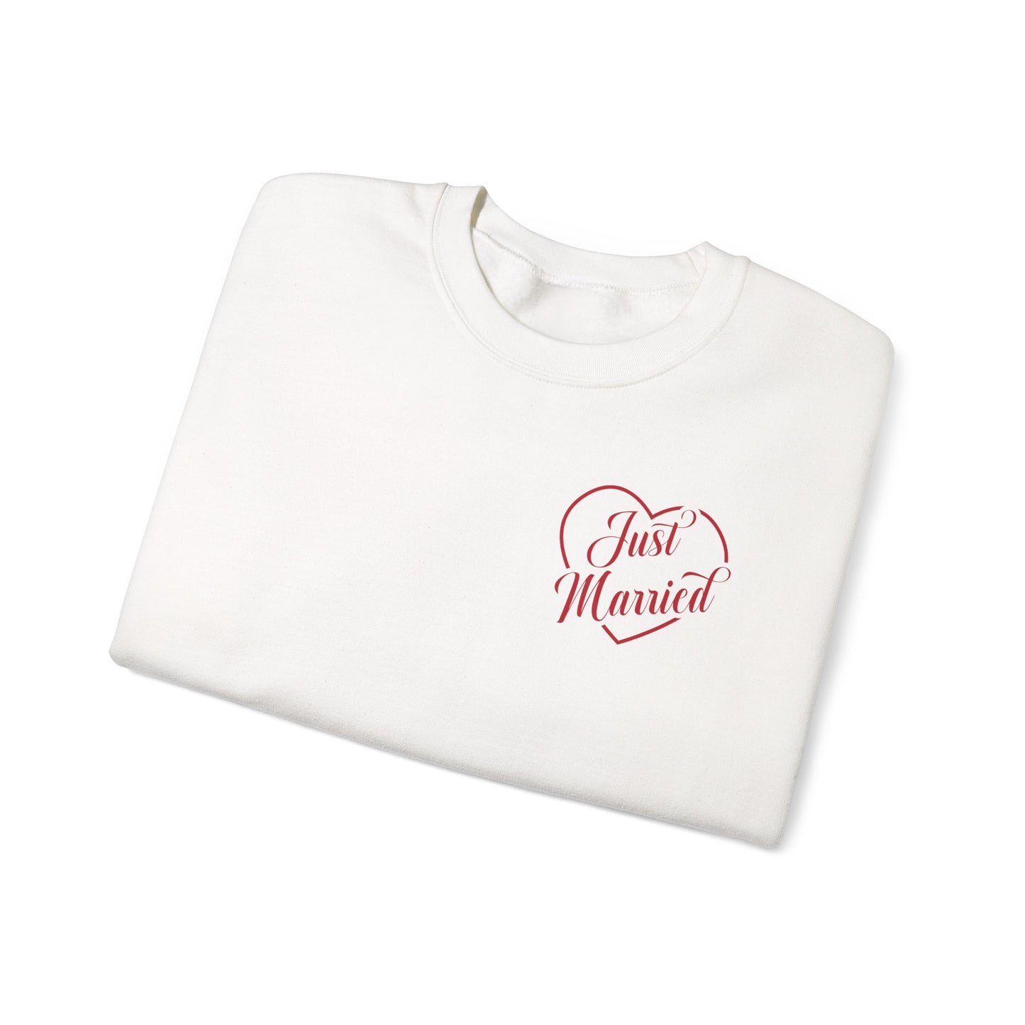 Just Married Heart Crewneck Sweatshirt