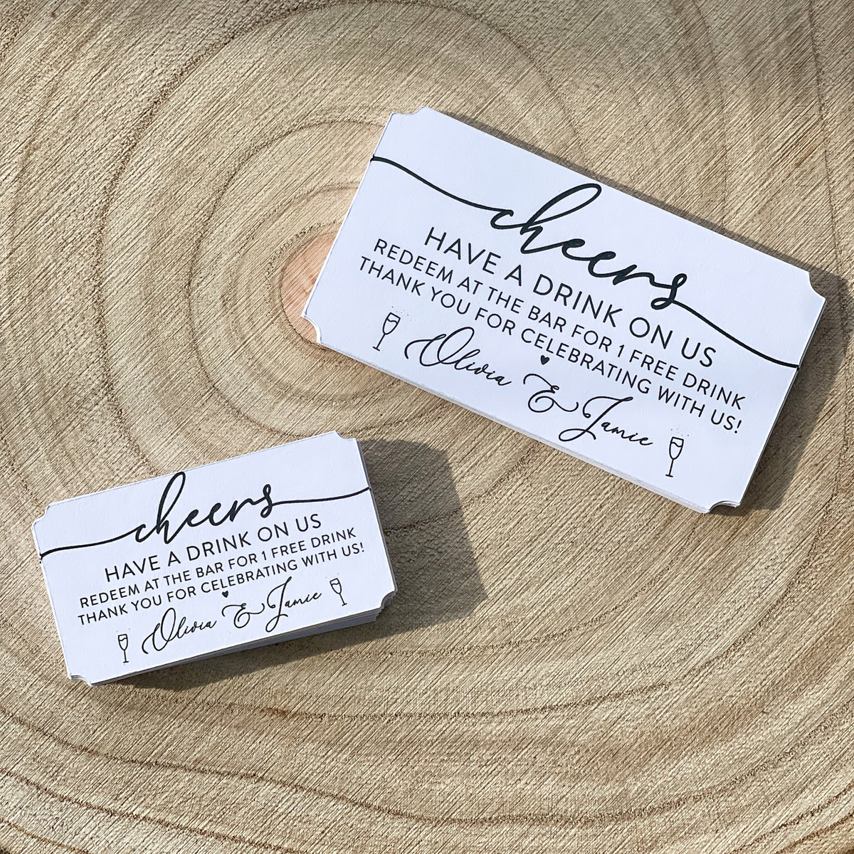 Personalised Wedding Drink Tokens