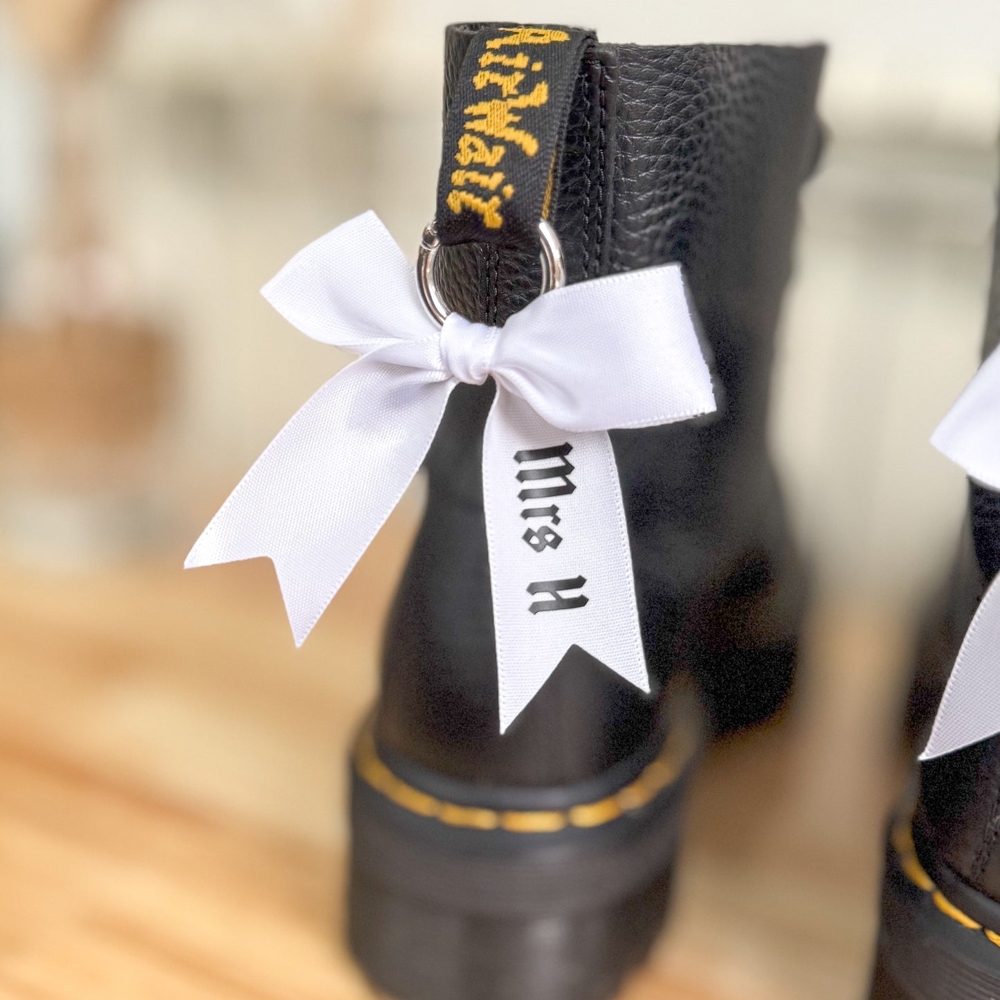 Personalised White Wedding Boot Charms