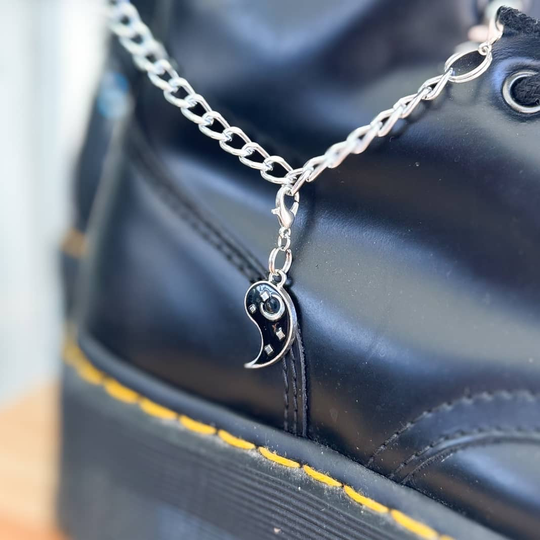 Sun & Moon Duo Boot Chain Charms – Best Friend & Couple Matching Pendant Set