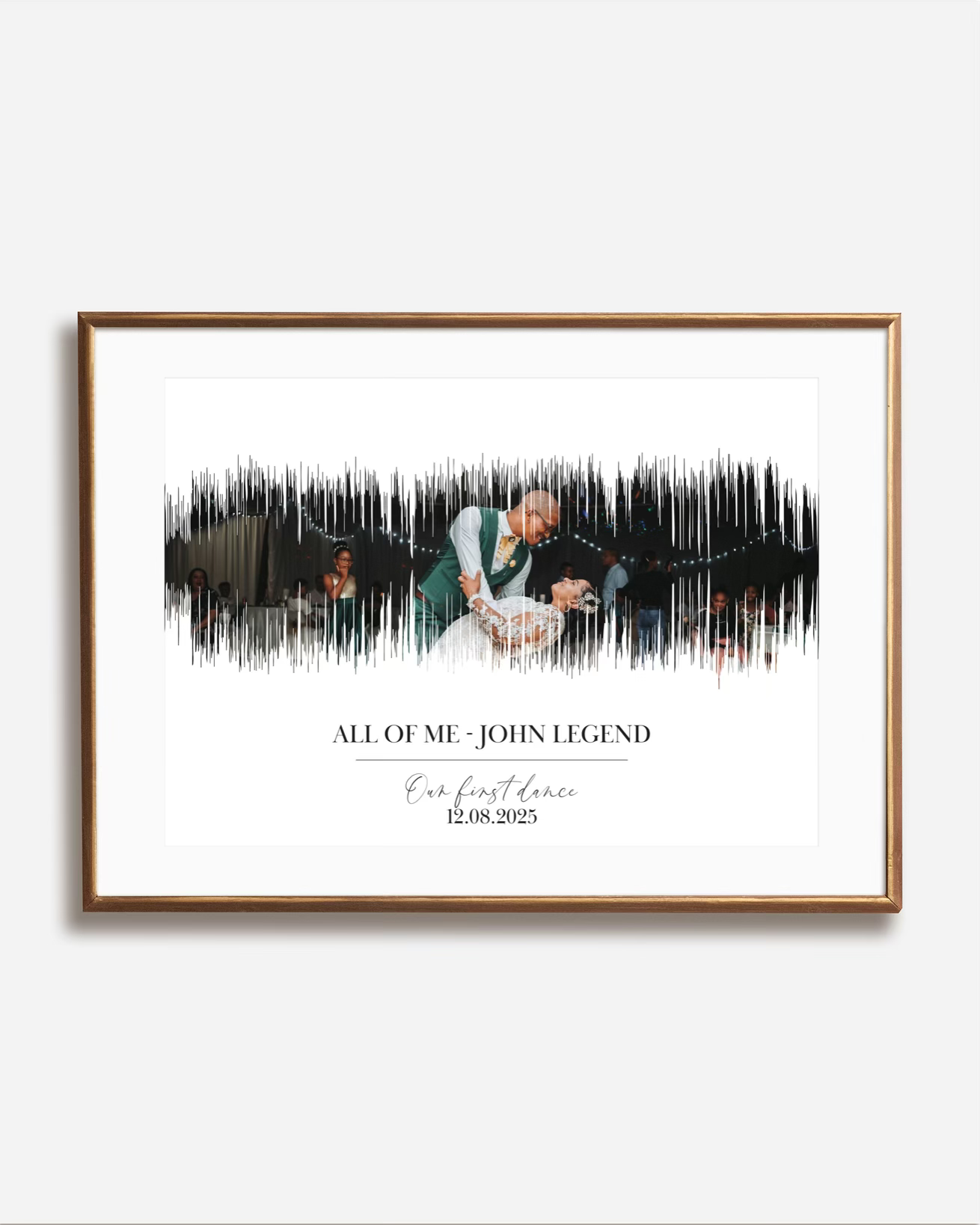 Personalised First Dance Soundwave Print | Wedding Song with Photo (Unframed)