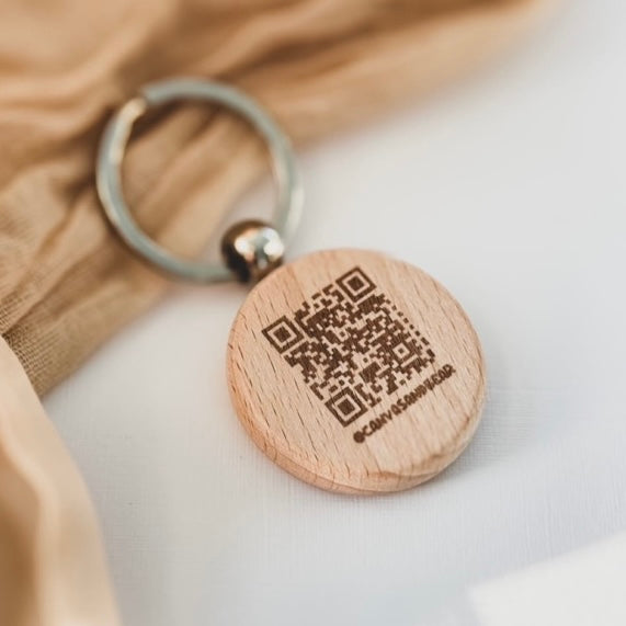 Personalised Engraved Logo & QR Code Keyring