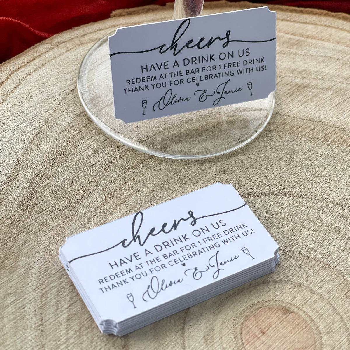 Personalised Wedding Drink Tokens