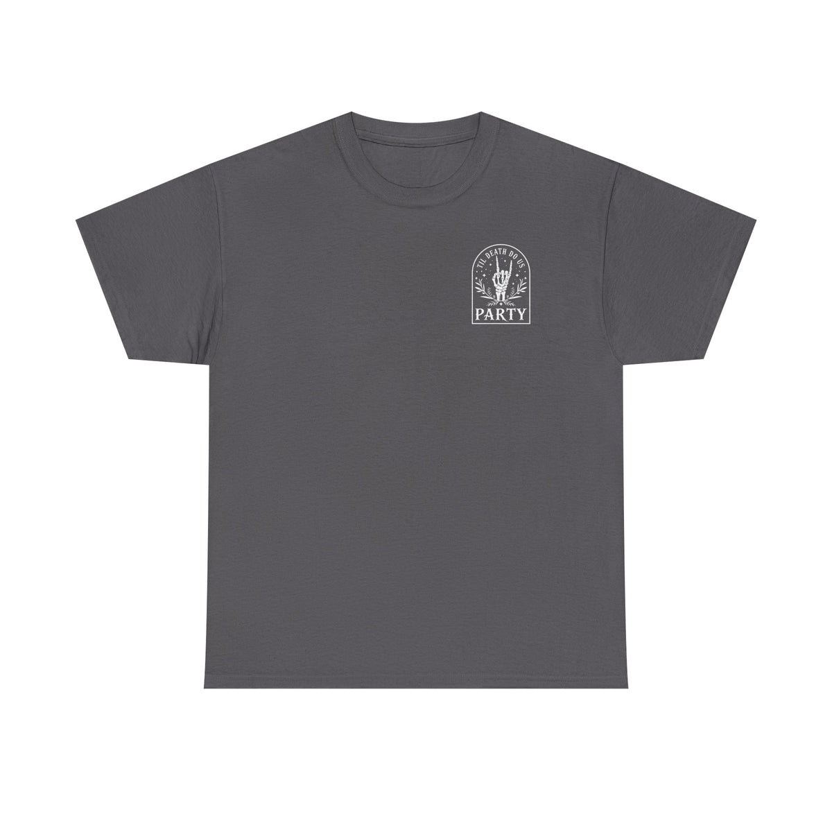 T‑Shirt — “Til Death Do Us Party” Skeleton Hand Gothic Tee
