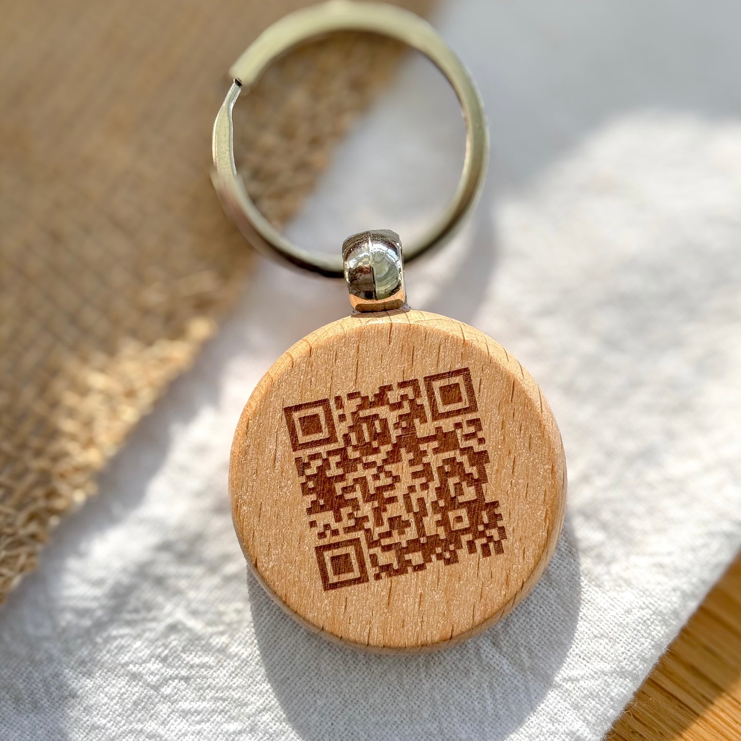 Personalised Engraved Logo & QR Code Keyring