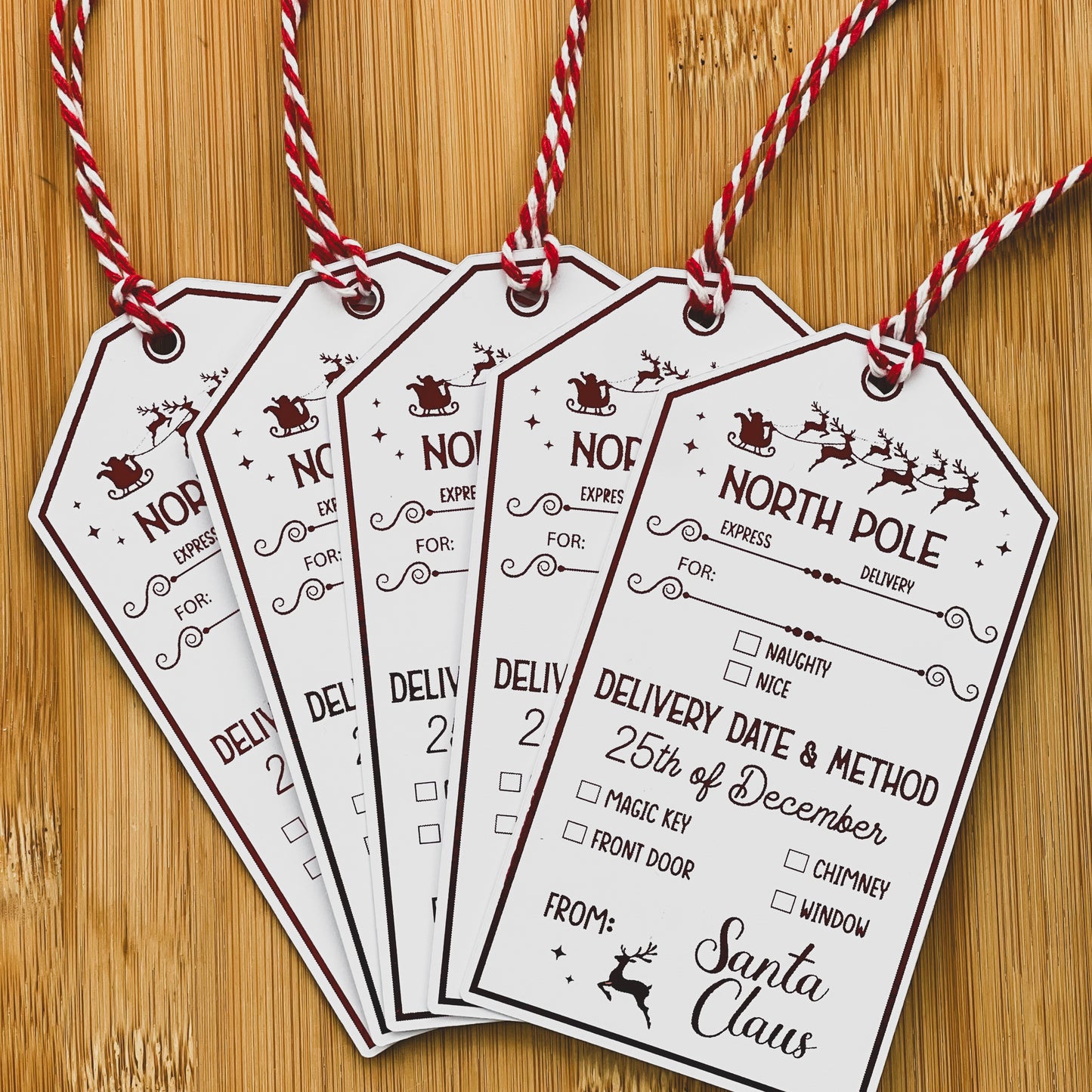North Pole Foiled Gift Tags x 5