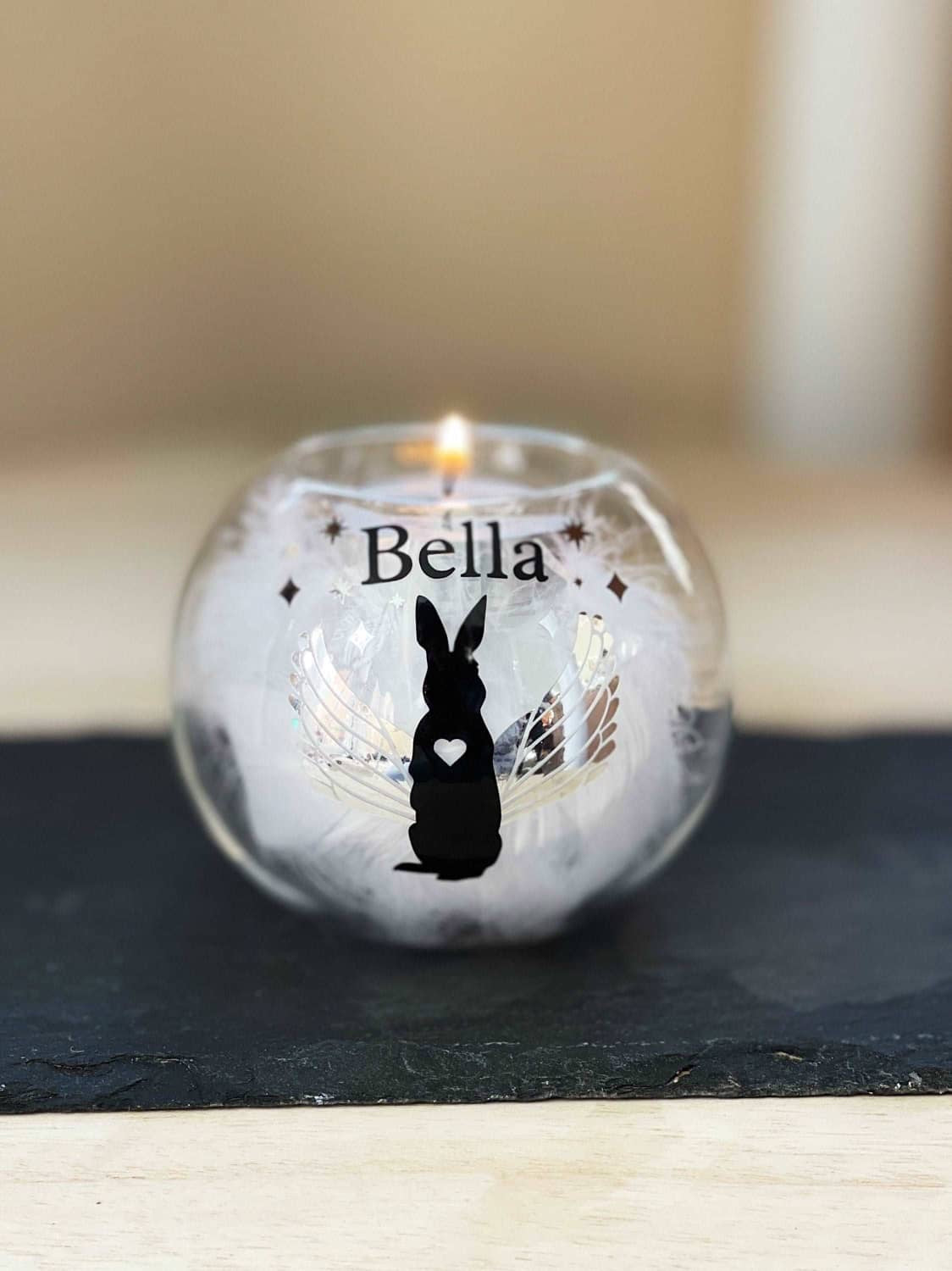 Personalised Rabbit/Bunny Memorial Tealight Holder