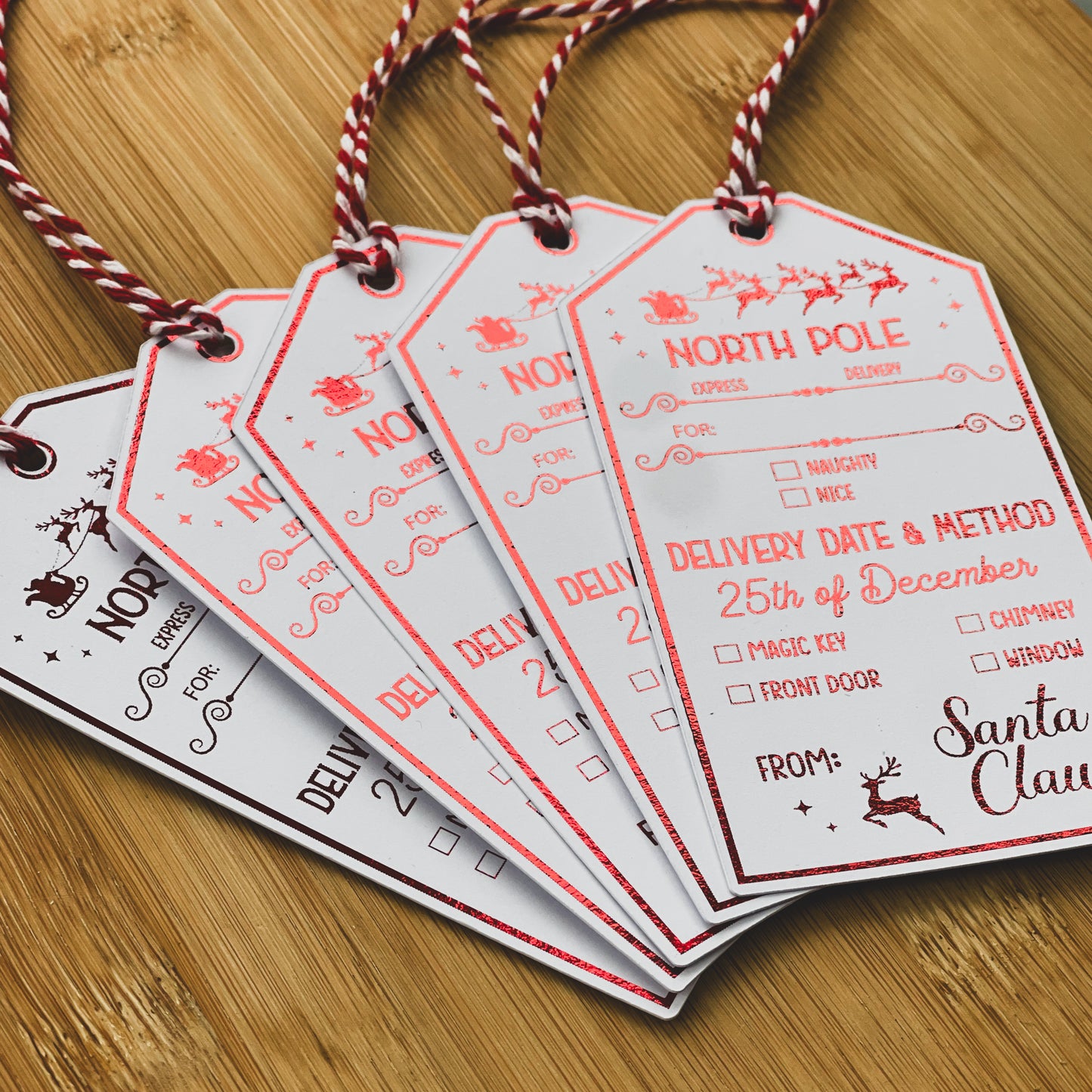 North Pole Foiled Gift Tags x 5