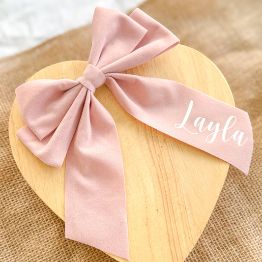 Personalised Pink Hair Bow