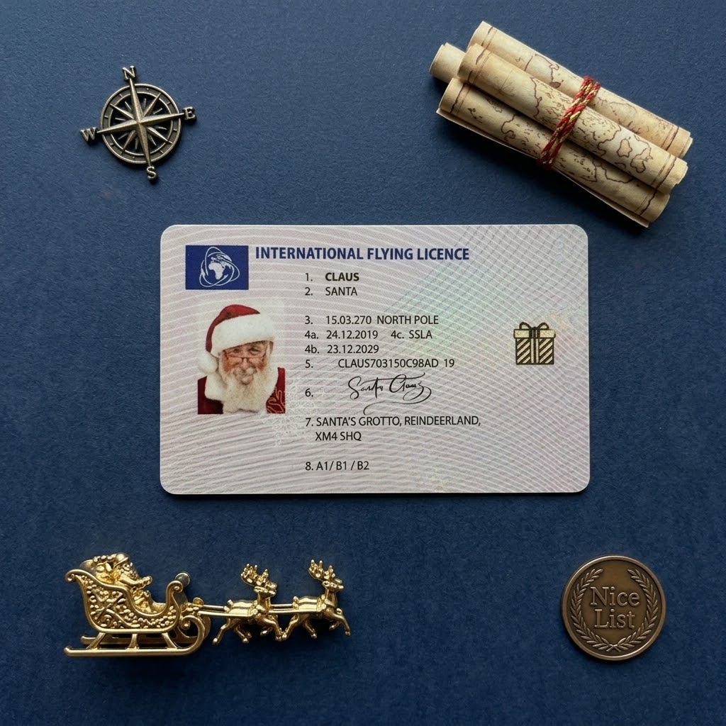 Sleigh Driving Licence | Personalised Christmas Eve Flying Permit