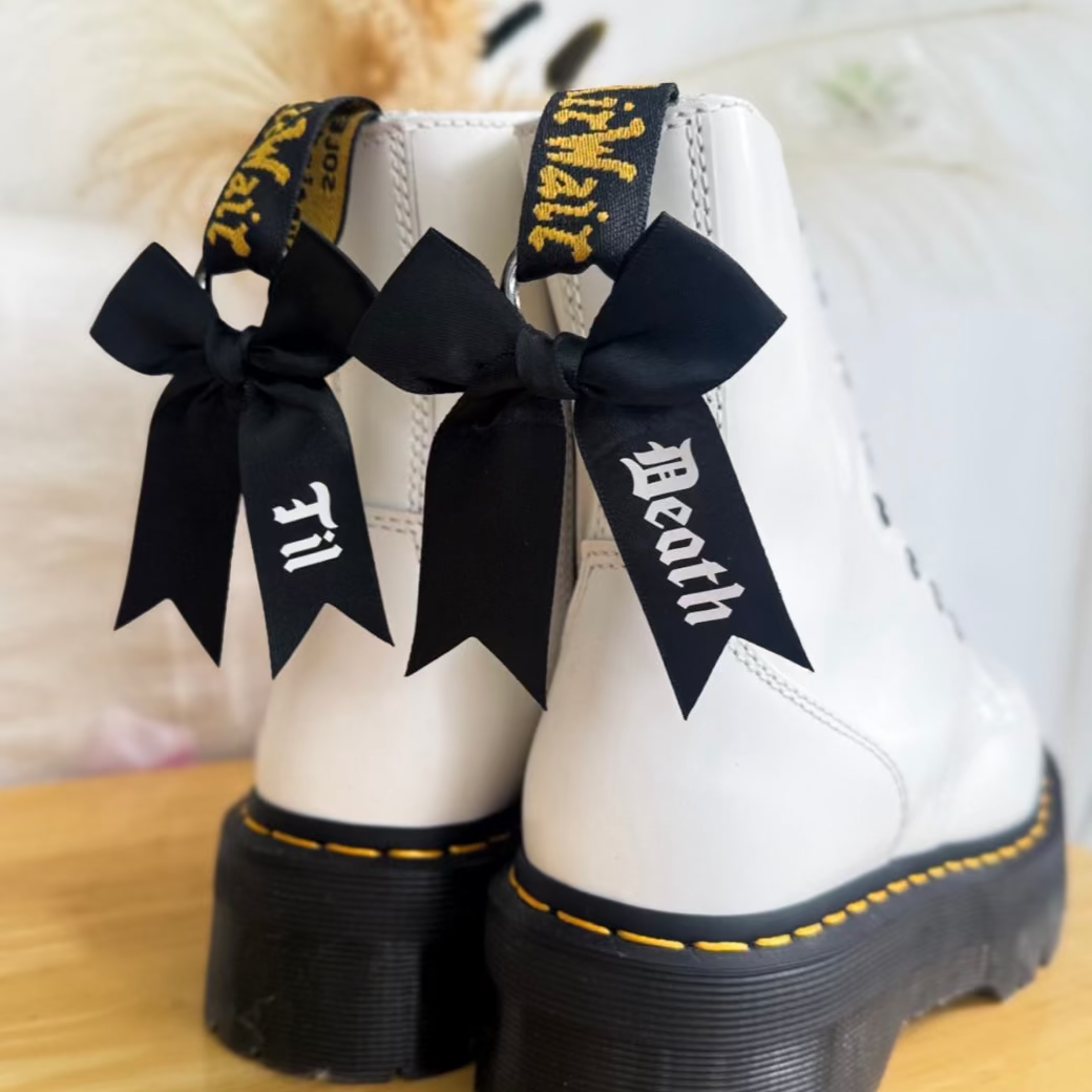 Til Death Wedding Bow Boot Charms