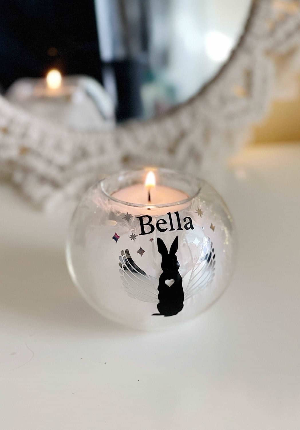 Personalised Rabbit/Bunny Memorial Tealight Holder