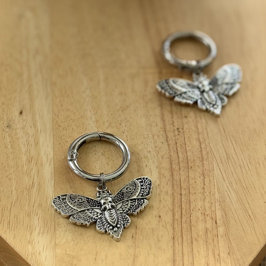 Silver Moth Boot Charms