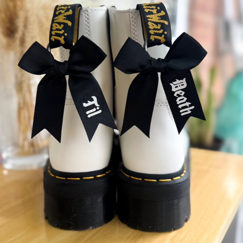 Til Death Wedding Bow Boot Charms