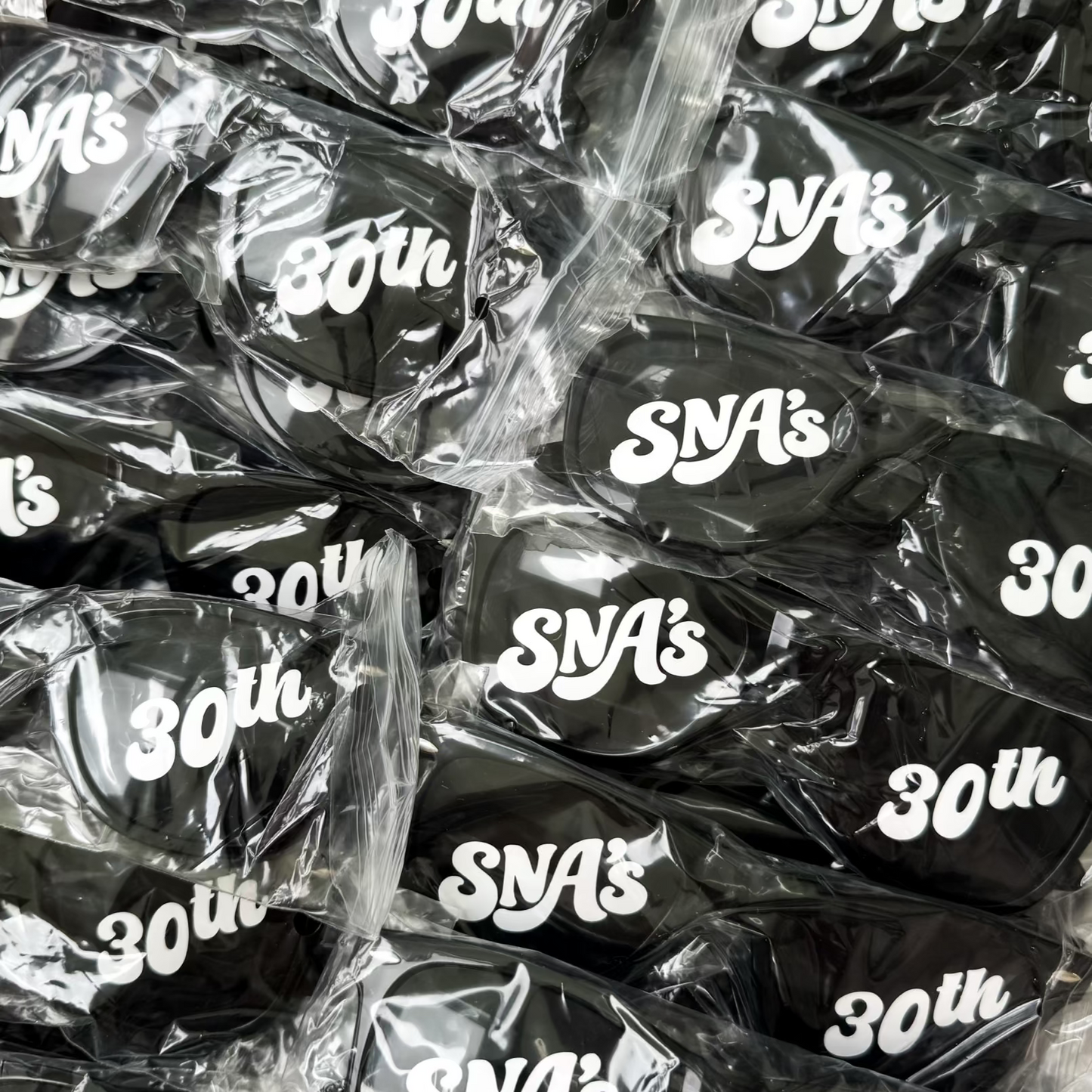 Personalised Birthday Sunglasses - Custom Name & Age - Black Party Frames