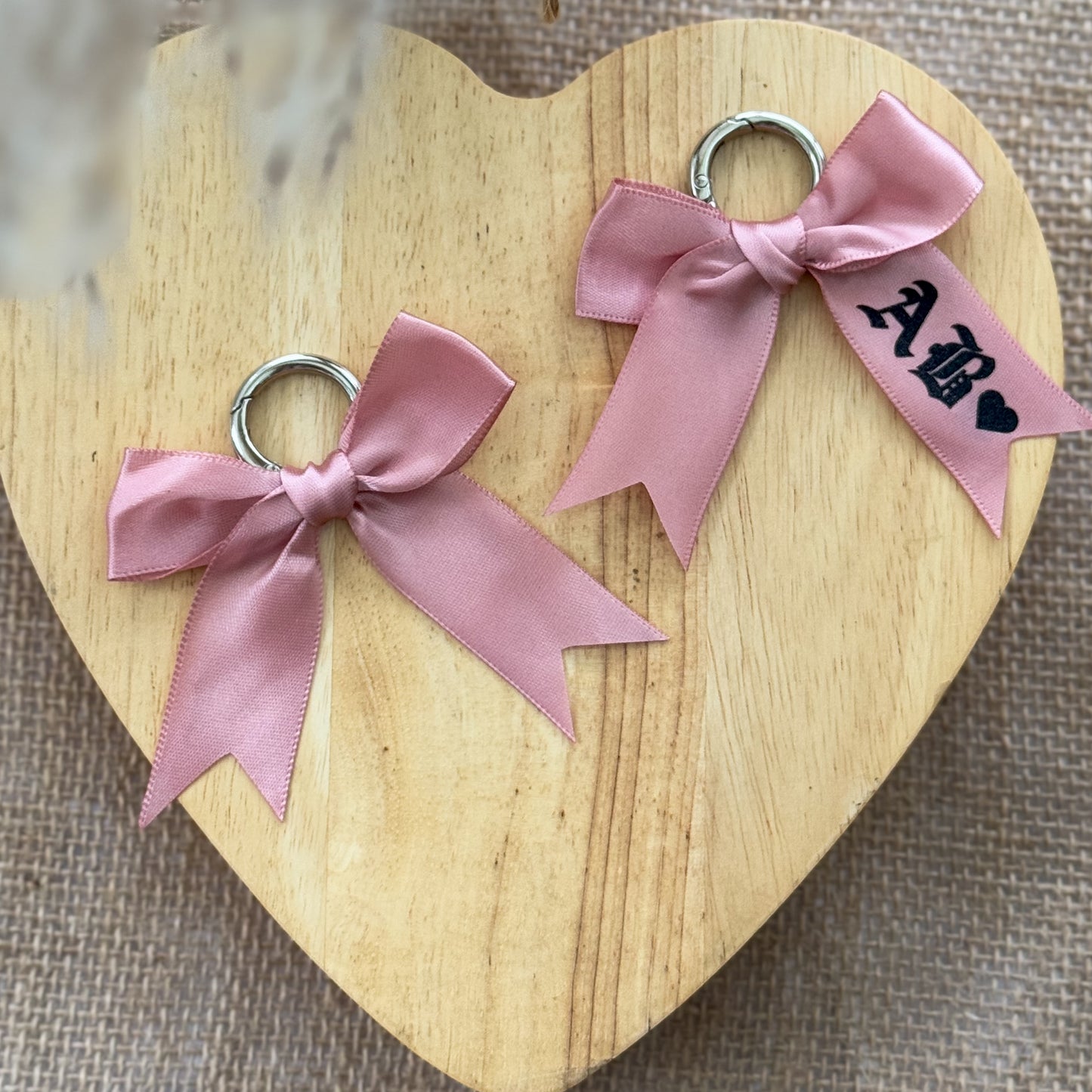 Pink Initial Bow Boot Charms