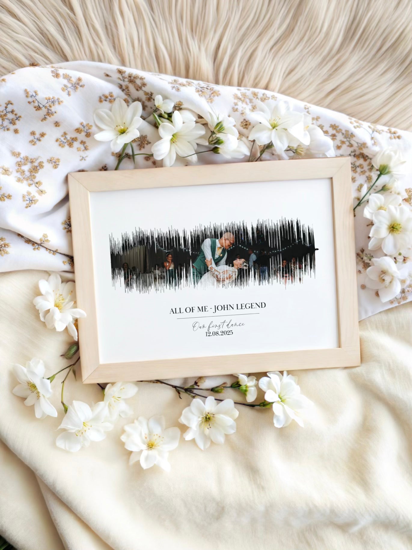 Personalised First Dance Soundwave Print | Wedding Song with Photo (Unframed)