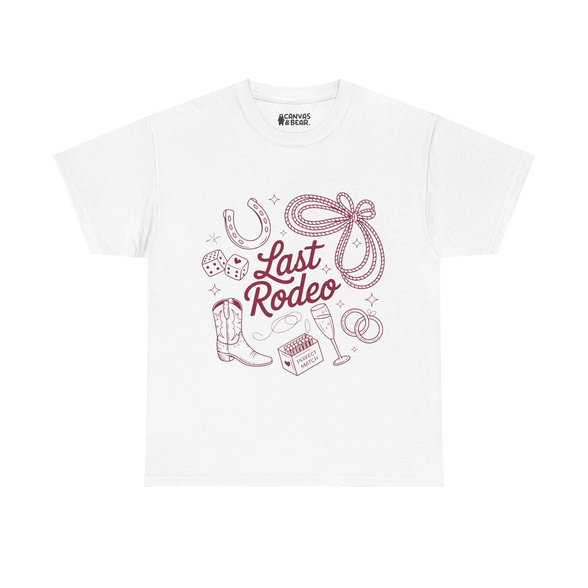 Last Rodeo T-Shirt — Cowboy Hen Do Tee with Cowboy Boots, Rope & Horseshoe Design