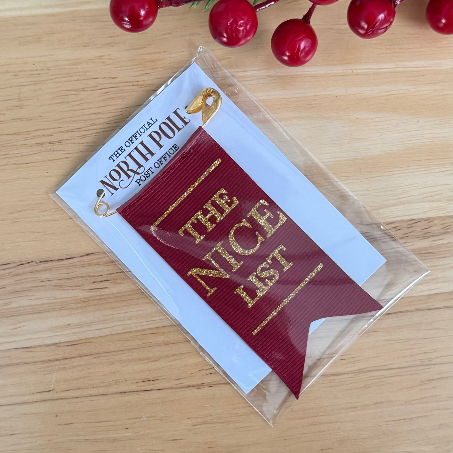 Official North Pole "Nice List" Ribbon Award Badge