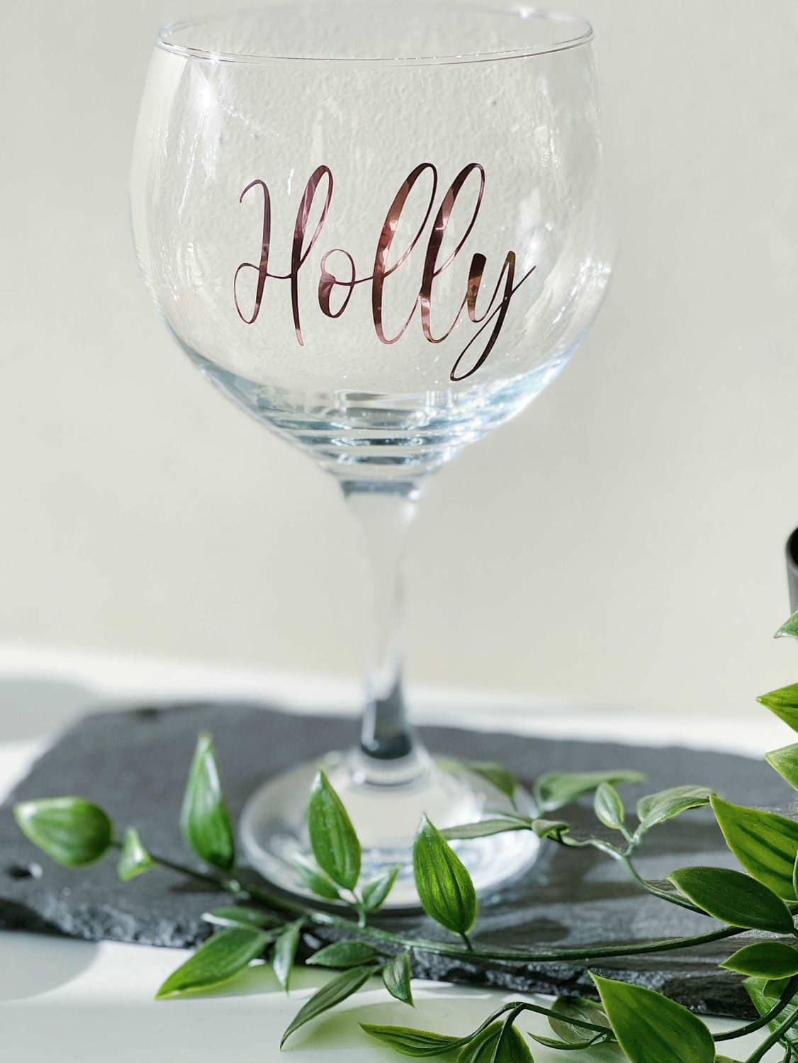 Personalised Gin Glass in Rose Gold or Silver