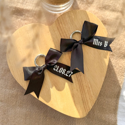 Personalised Black Wedding Bow Boot Charms