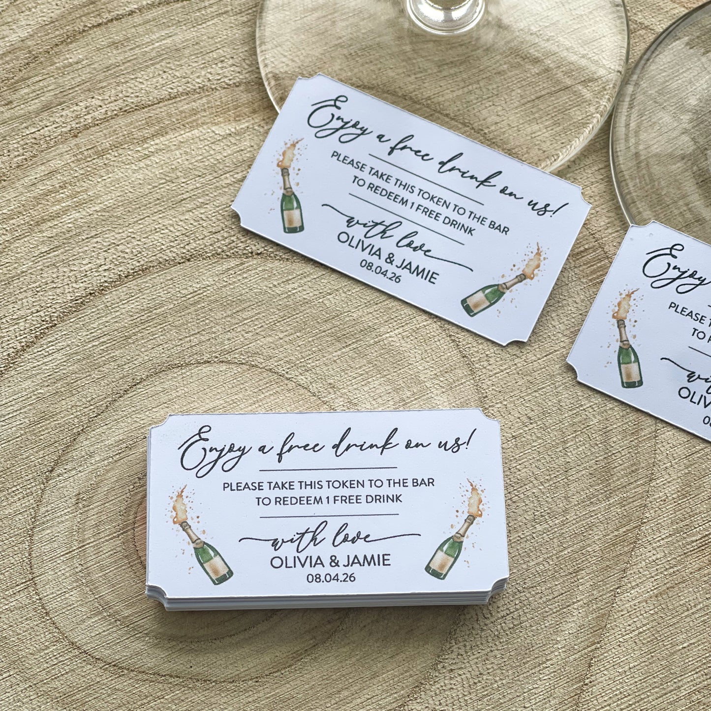 Personalised Wedding Drink Tokens