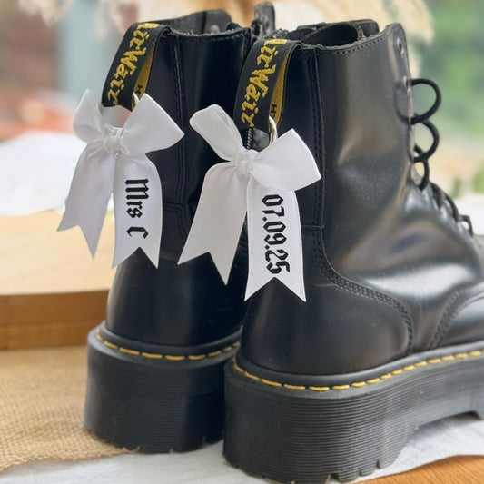 Personalised White Wedding Doc Marten Boot Charms
