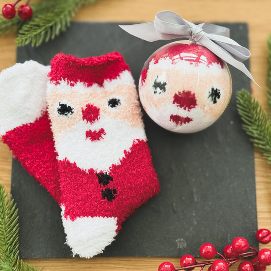 Santa Socks Bauble - Stocking Stuffer