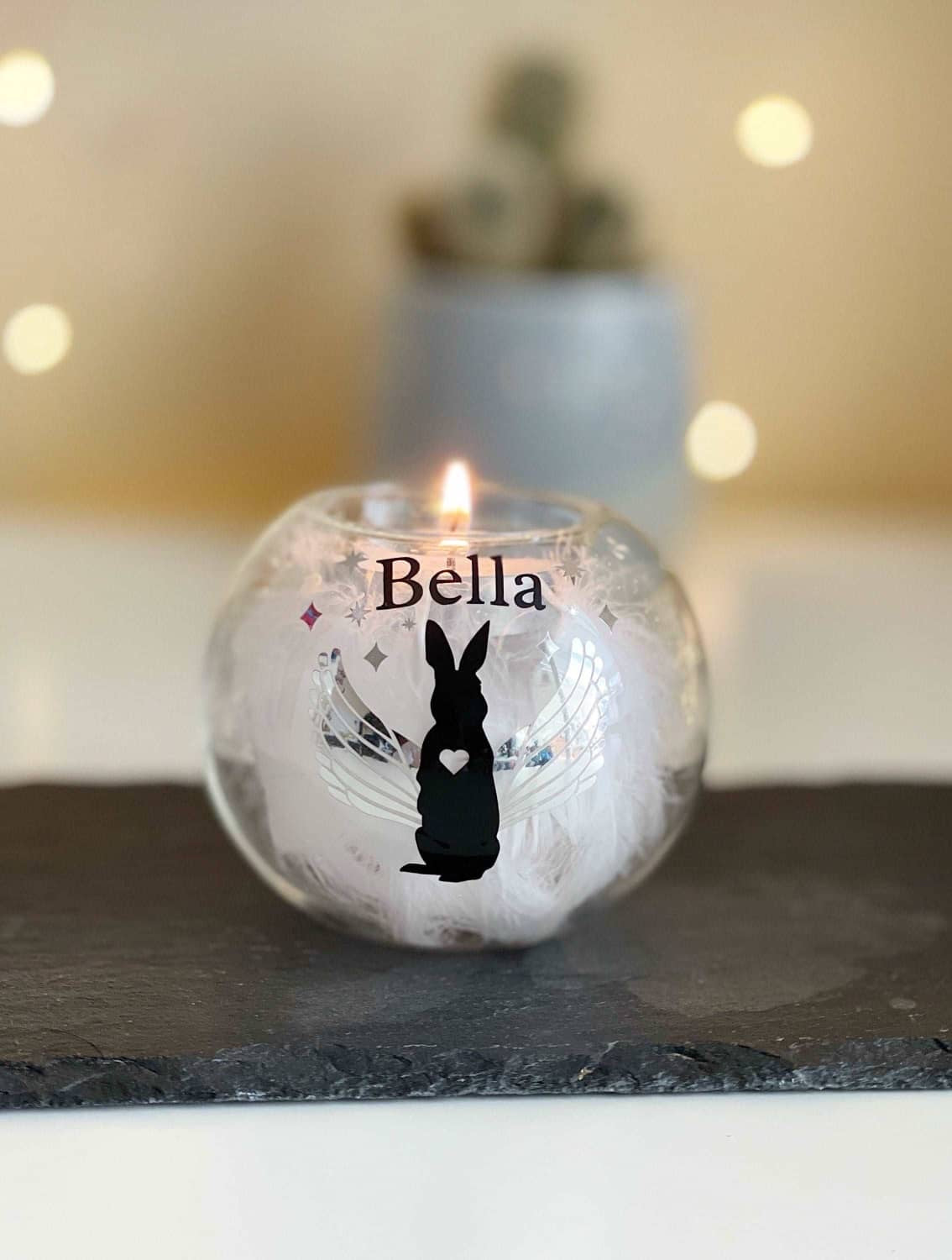 Personalised Rabbit/Bunny Memorial Tealight Holder