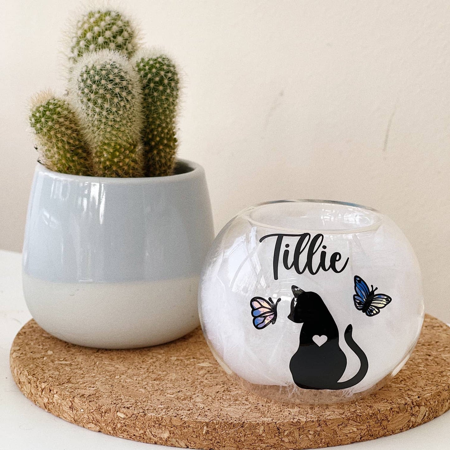 Personalised Cat Memorial Tealight Holder