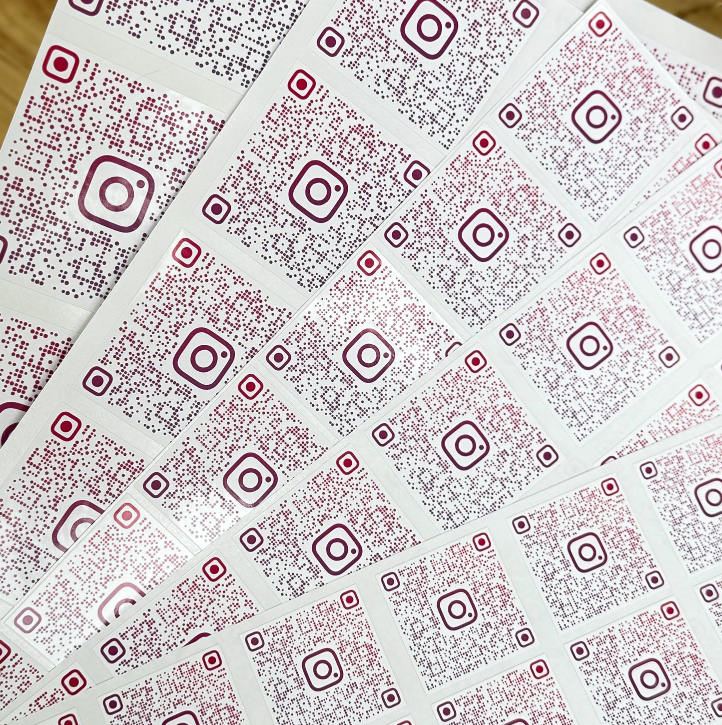 Sheet of Instagram QR Codes in Small, Medium & Large