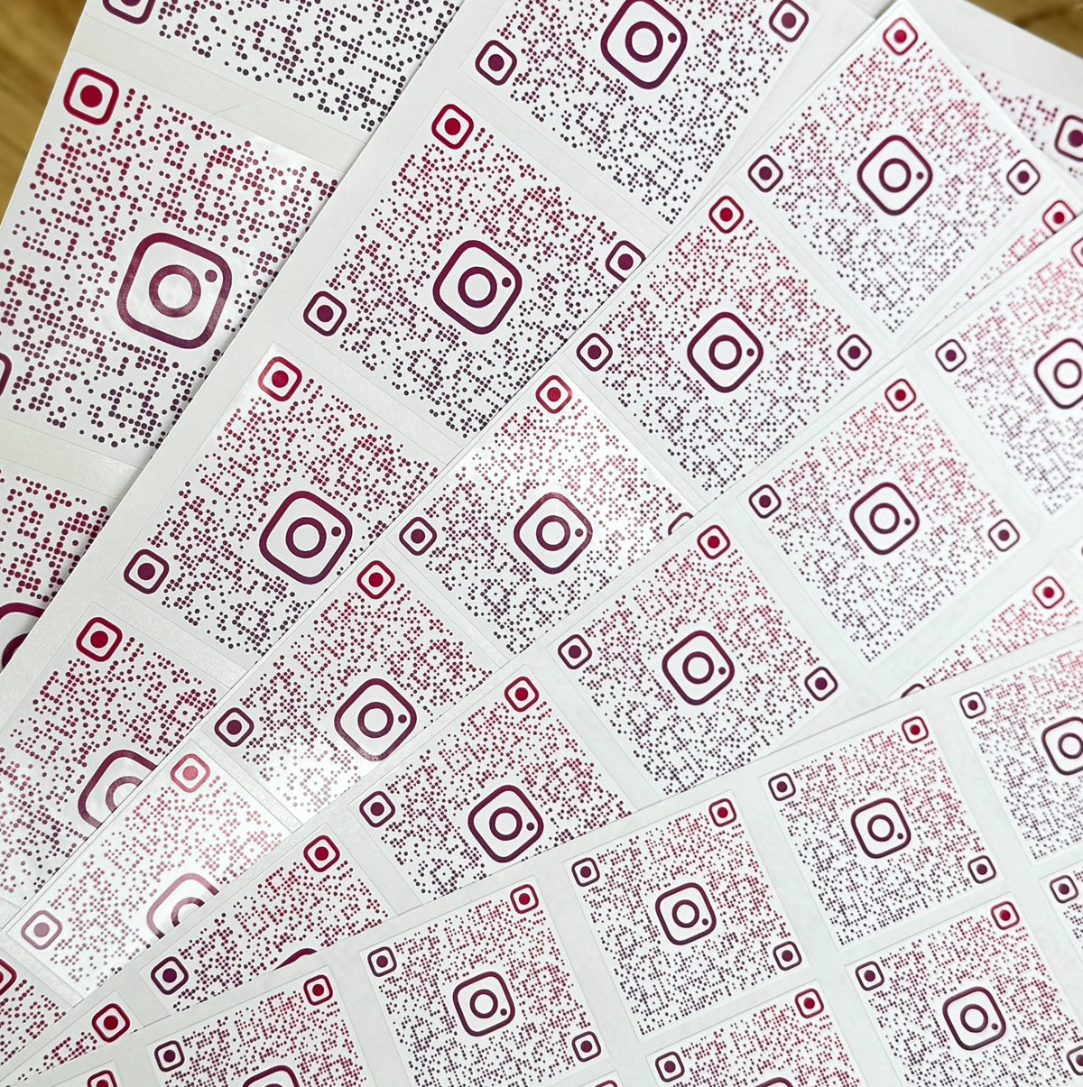 Sheet of Instagram QR Codes in Small, Medium & Large
