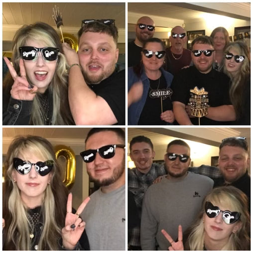 Personalised Birthday Sunglasses - Custom Name & Age - Black Party Frames
