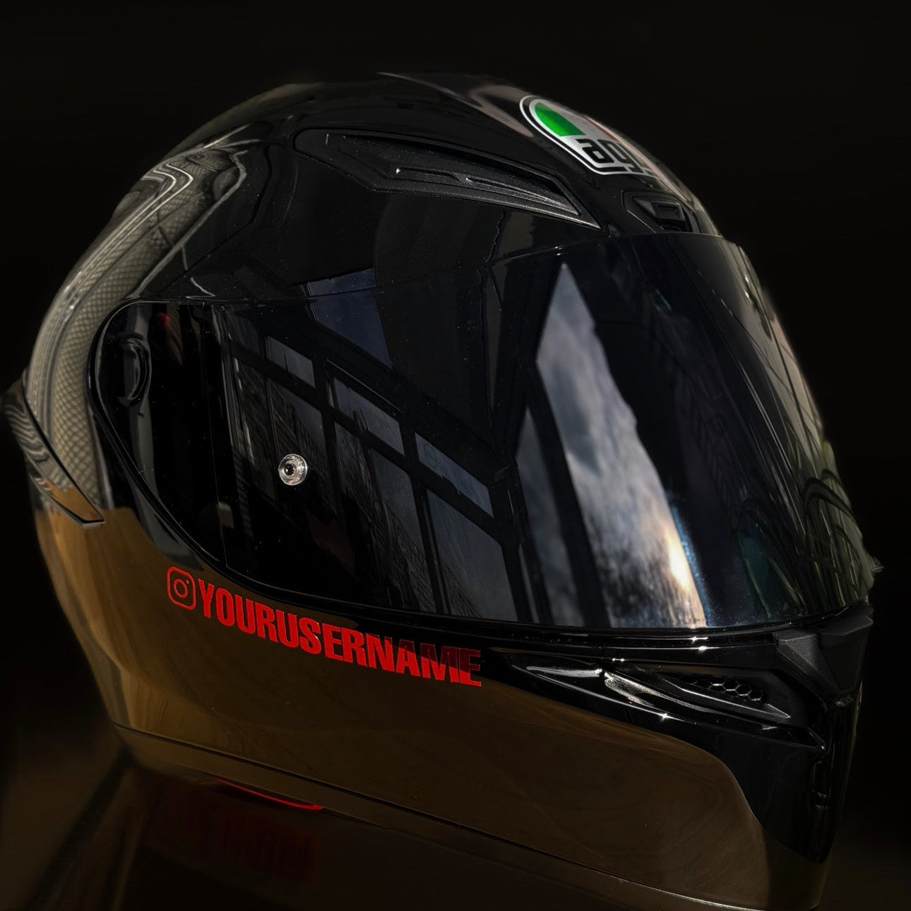 Custom Social Media Username Helmet Decals – Ride With Your @