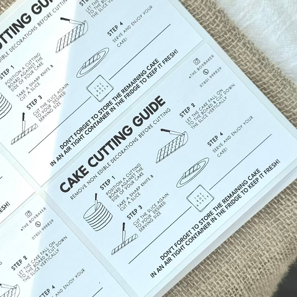 Cake cutting customer guide, bakery stickers for cutting cakes accurately 