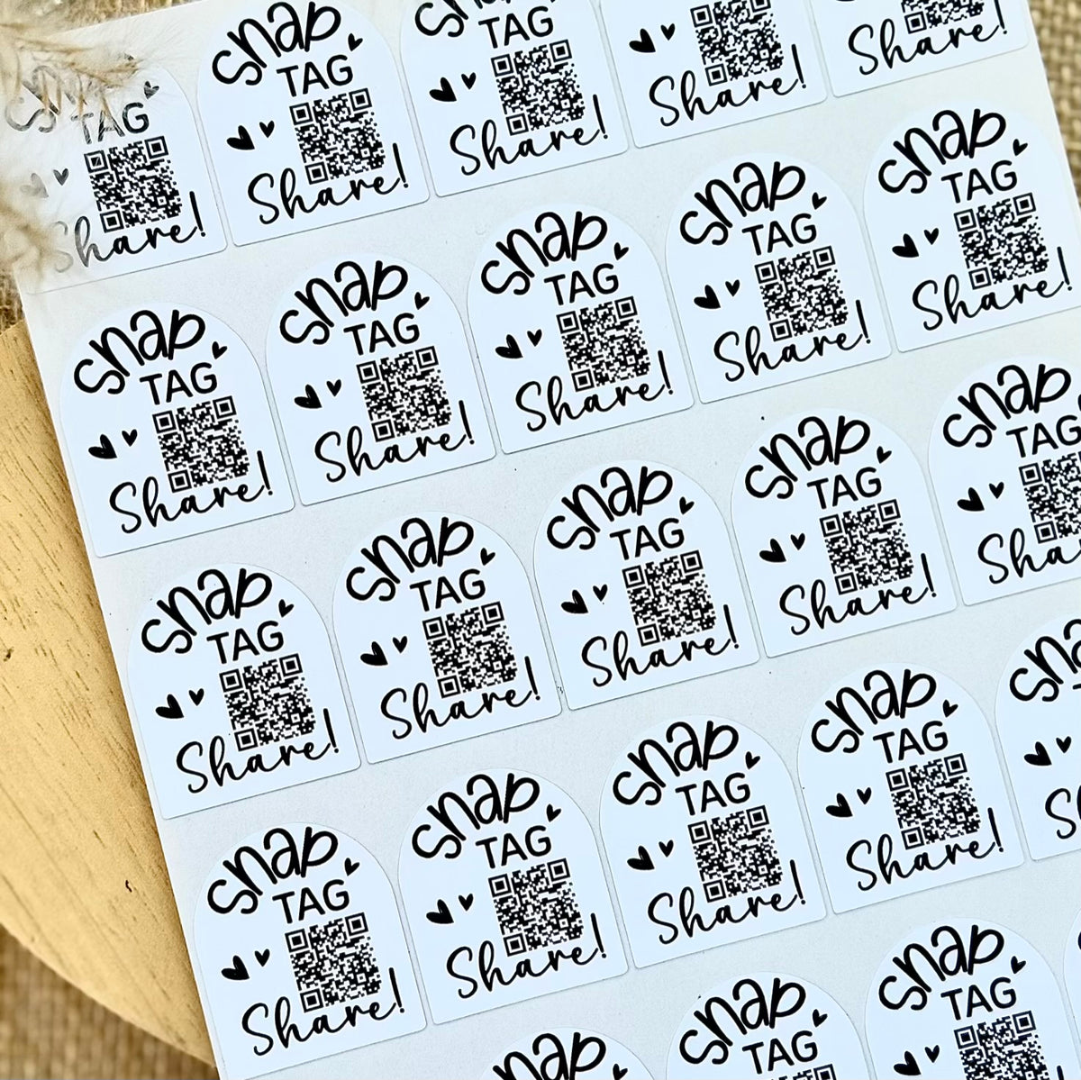 Custom QR Code Sticker for Snapchat and Social Media Links, Snap Tag and Share label