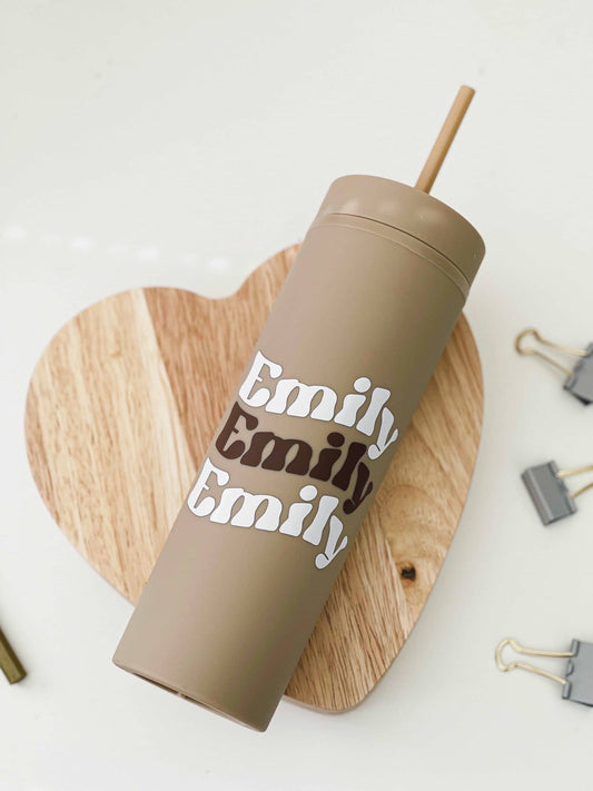 Beige Matte Skinny Tumbler