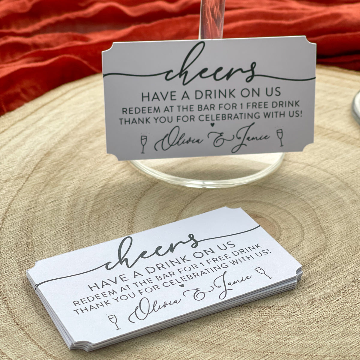 Personalised Wedding Drink Tokens