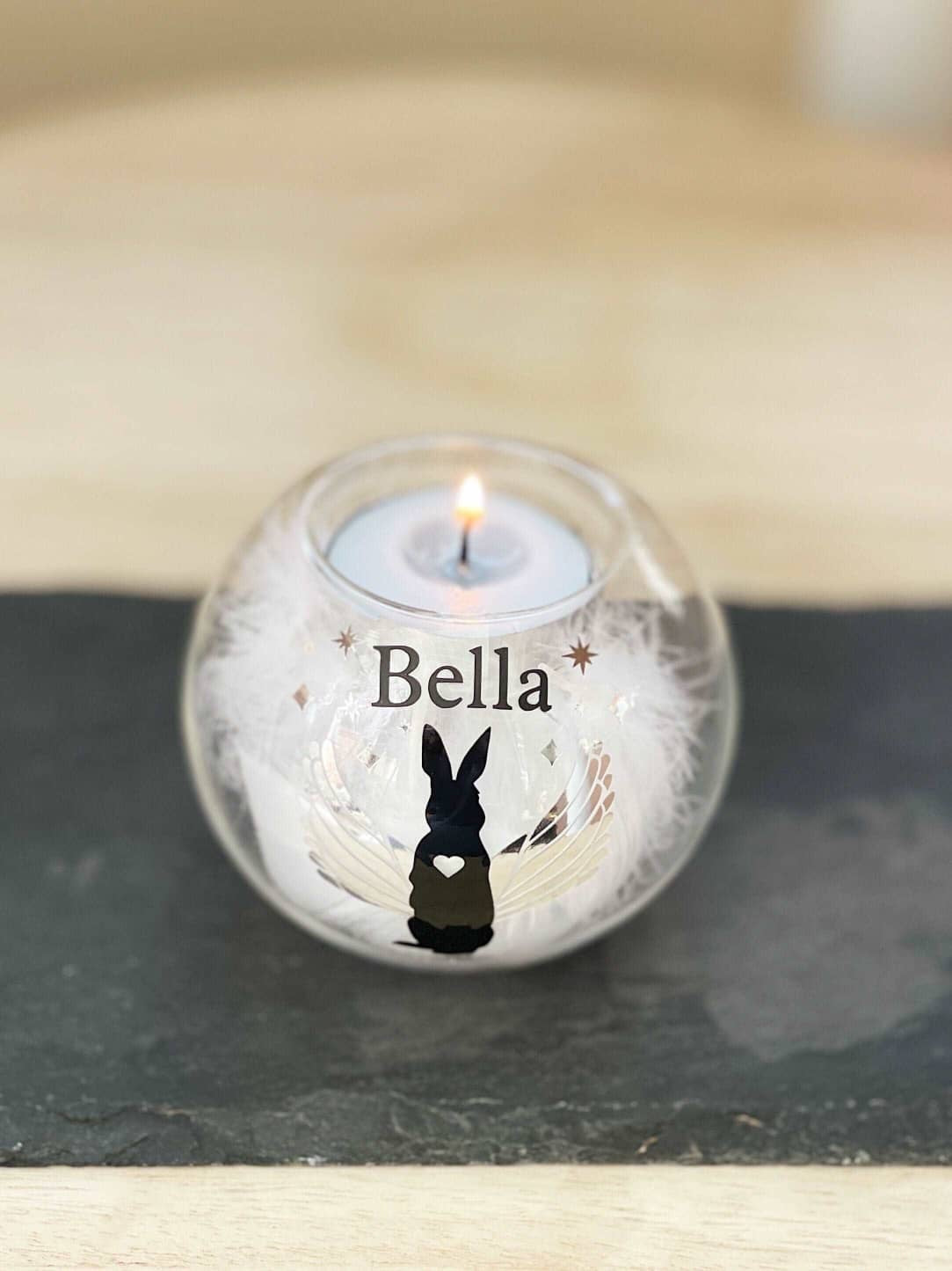 Personalised Rabbit/Bunny Memorial Tealight Holder