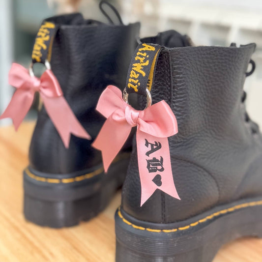 Pink Initial Bow Doc Marten Boot Charms