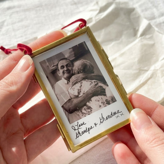 Personalised Photo Frame | Custom Handwriting & Brass Floating Frame Ornament