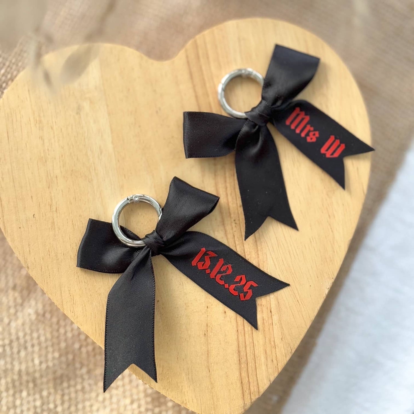 Personalised Black & Red Wedding Bow Doc Marten Boot Charms