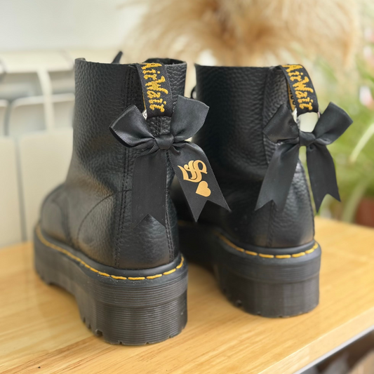 Initial Black Bow Doc Marten Boot Charms