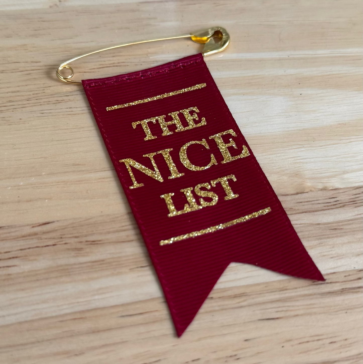 Official North Pole "Nice List" Ribbon Award Badge