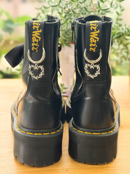 Barbed Wire Heart Boot Charms